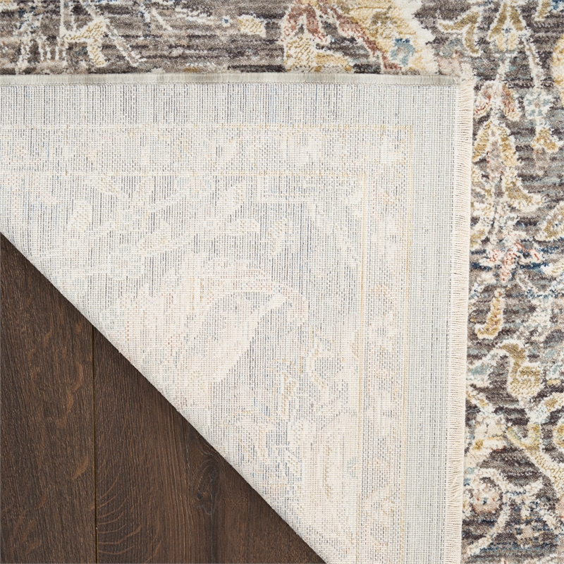 Nourison Home Heirloom Blend 10' Runner Polyester Charcoal Multicolor Area Rug