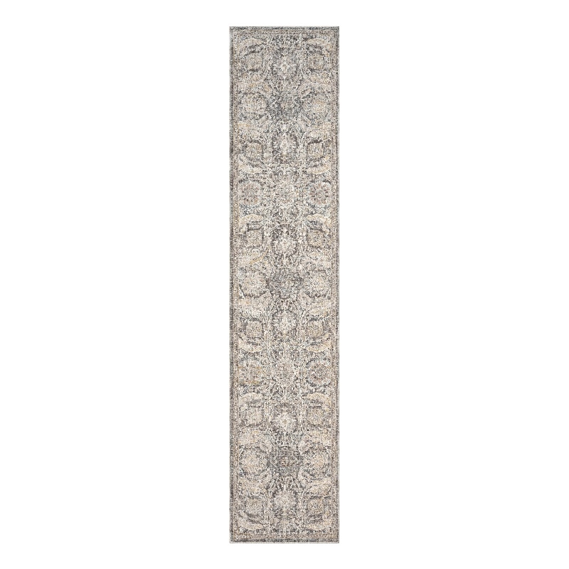 Nourison Home Heirloom Blend 10' Runner Polyester Charcoal Multicolor Area Rug