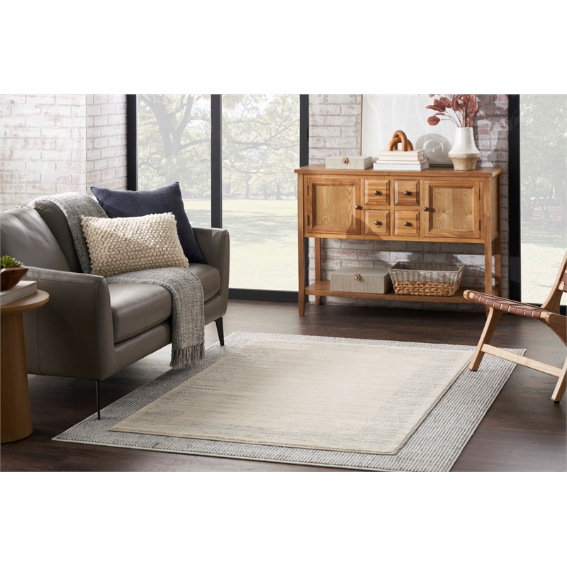 Nourison Home Santa Cruz 9' x 12' Polyester Ivory Grey Area Rug