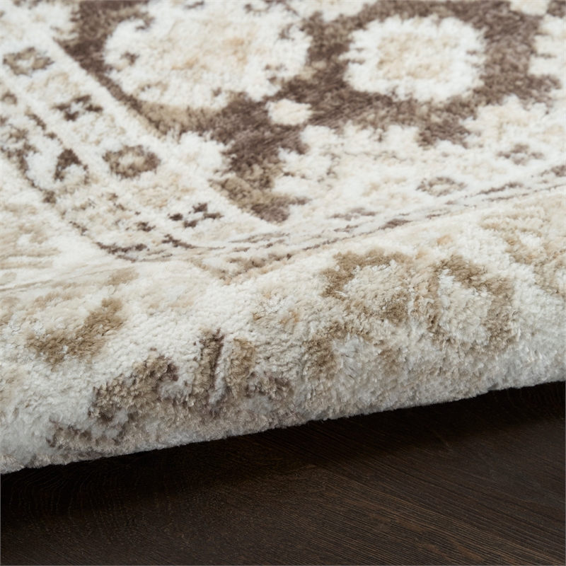 Nourison Home Dekor 4' x 6' Polyester Ivory Brown Area Rug