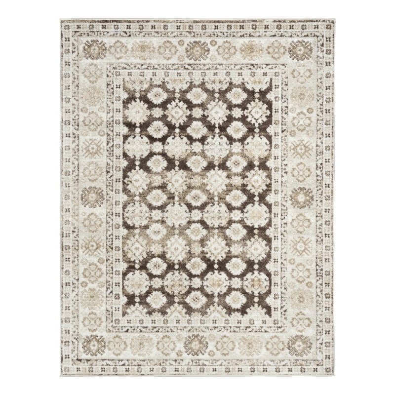 Nourison Home Dekor 4' x 6' Polyester Ivory Brown Area Rug