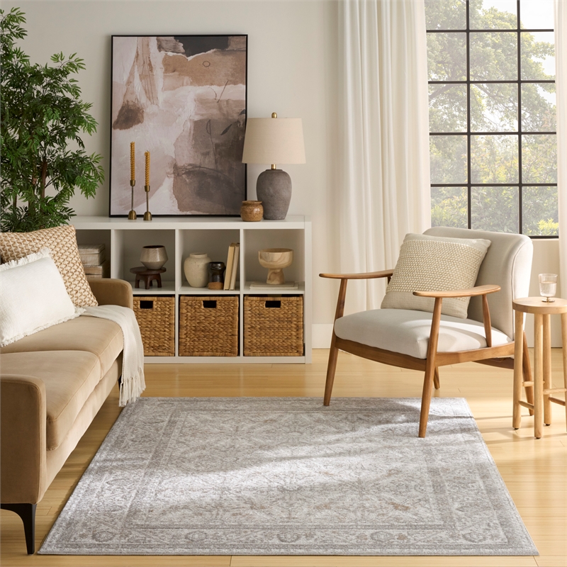 Nourison Home Dekor 4' x 6' Polyester Grey Area Rug