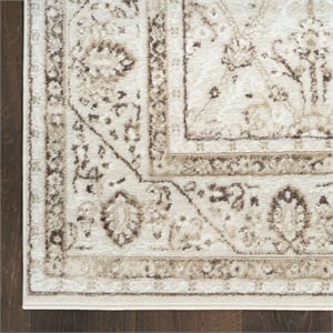 Nourison Home Dekor 4' x 6' Polyester Ivory Brown Area Rug