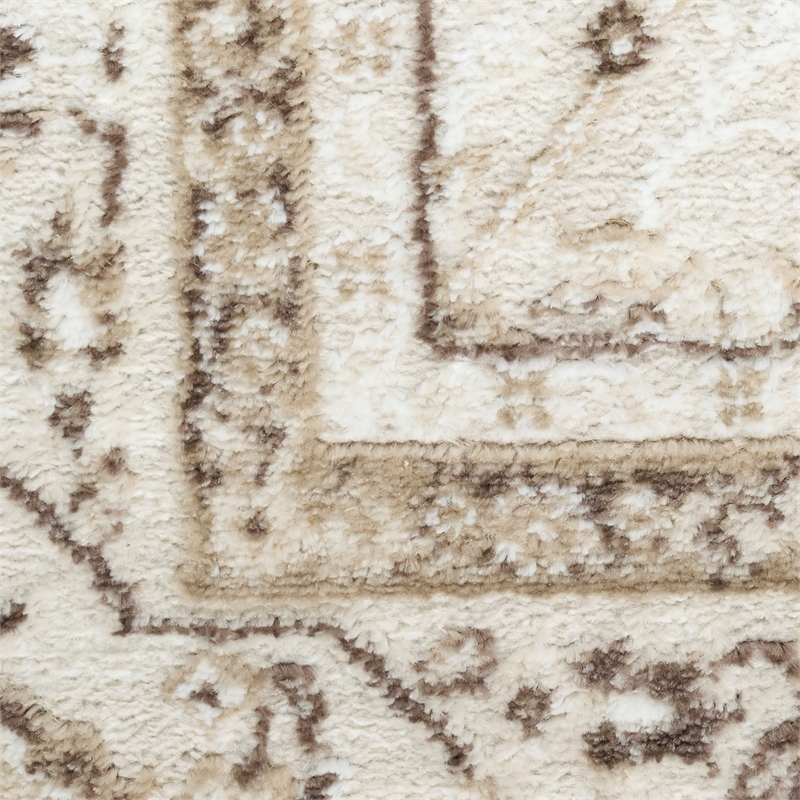 Nourison Home Dekor 4' x 6' Polyester Ivory Brown Area Rug