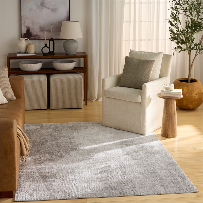 Nourison Home Dekor 4' x 6' Polyester Grey Area Rug