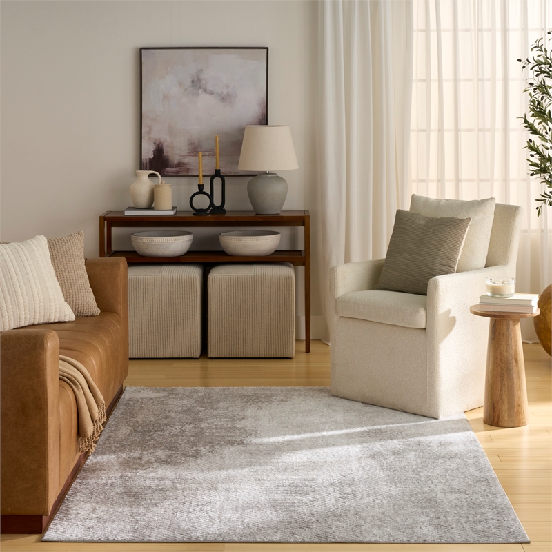 Nourison Home Dekor 4' x 6' Polyester Grey Area Rug