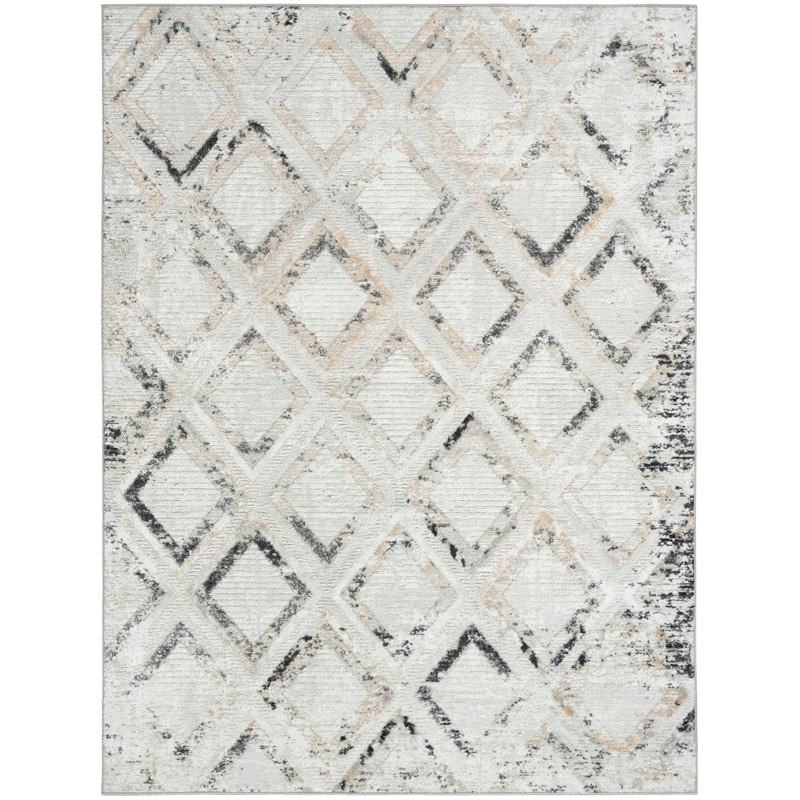 Nourison Home Dekor 4' x 6' Polyester Grey Charcoal Area Rug
