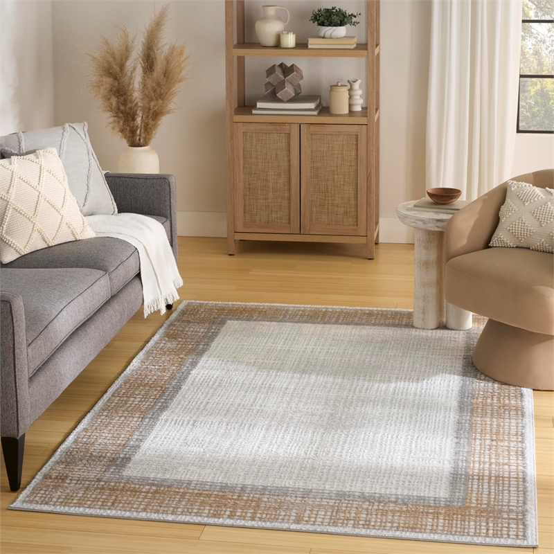 Nourison Home Dekor 4' x 6' Polyester Grey Area Rug
