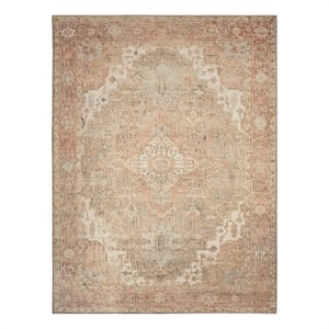 Nourison Home Vintage Washables 9' x 12' Polyester Coral Taupe Area Rug
