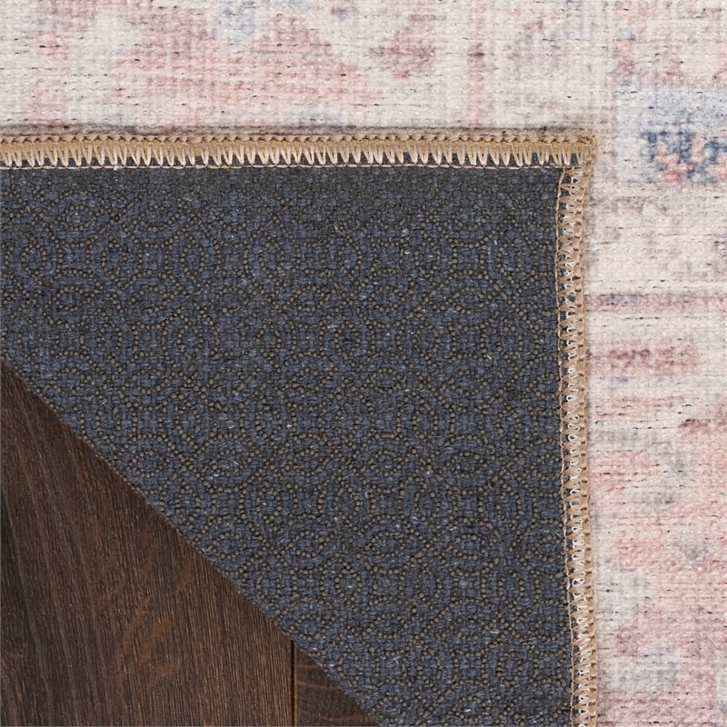 Nourison Home Vintage Washables 9' x 12' Polyester Light Blue Area Rug