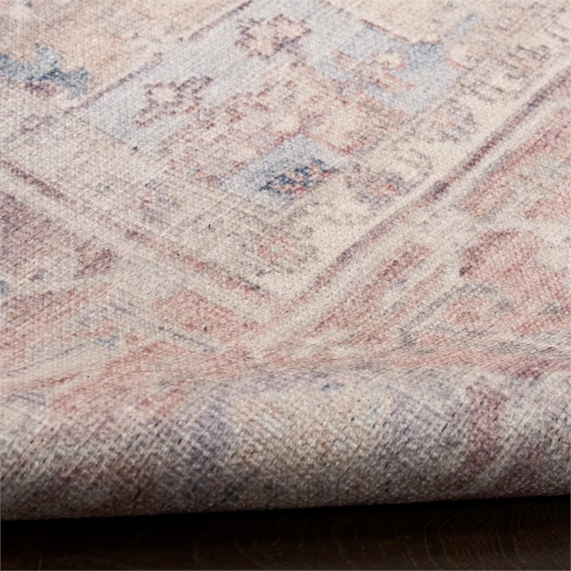 Nourison Home Vintage Washables 9' x 12' Polyester Light Blue Area Rug