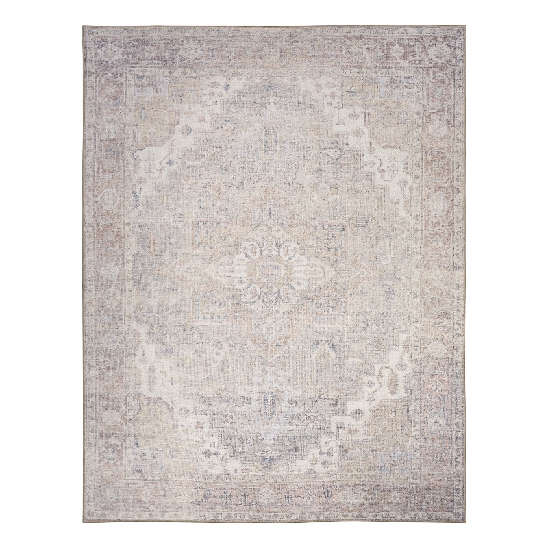 Nourison Home Vintage Washables 9' x 12' Polyester Light Blue Area Rug