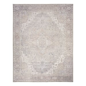 Nourison Home Vintage Washables 9' x 12' Polyester Light Blue Area Rug