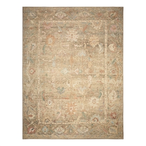 Nourison Home Vintage Washables 9' x 12' Polyester Taupe Multicolor Area Rug