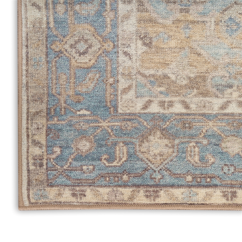 Nourison Home Vintage Washables 9' x 12' Polyester Blue Green Area Rug