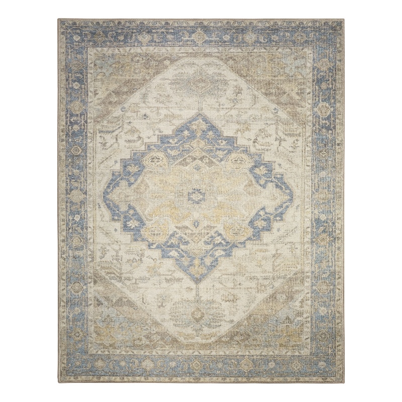 Nourison Home Vintage Washables 9' x 12' Polyester Blue Green Area Rug