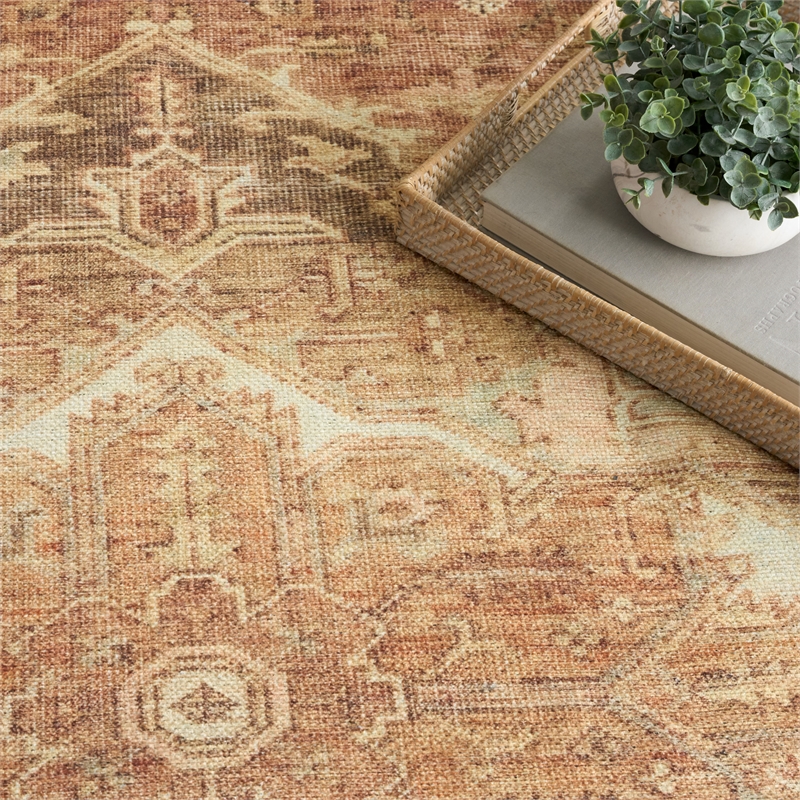 Nourison Home Vintage Washables 9' x 12' Polyester Gold Area Rug