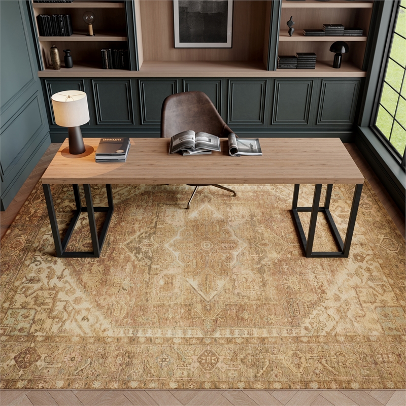 Nourison Home Vintage Washables 9' x 12' Polyester Gold Area Rug