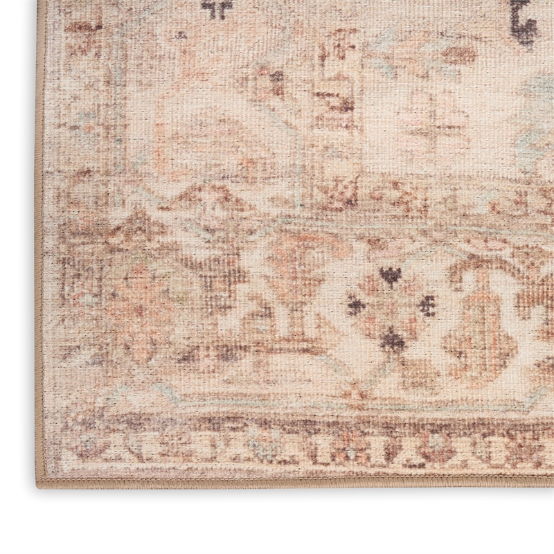 Nourison Home Vintage Washables 9' x 12' Polyester Beige Area Rug
