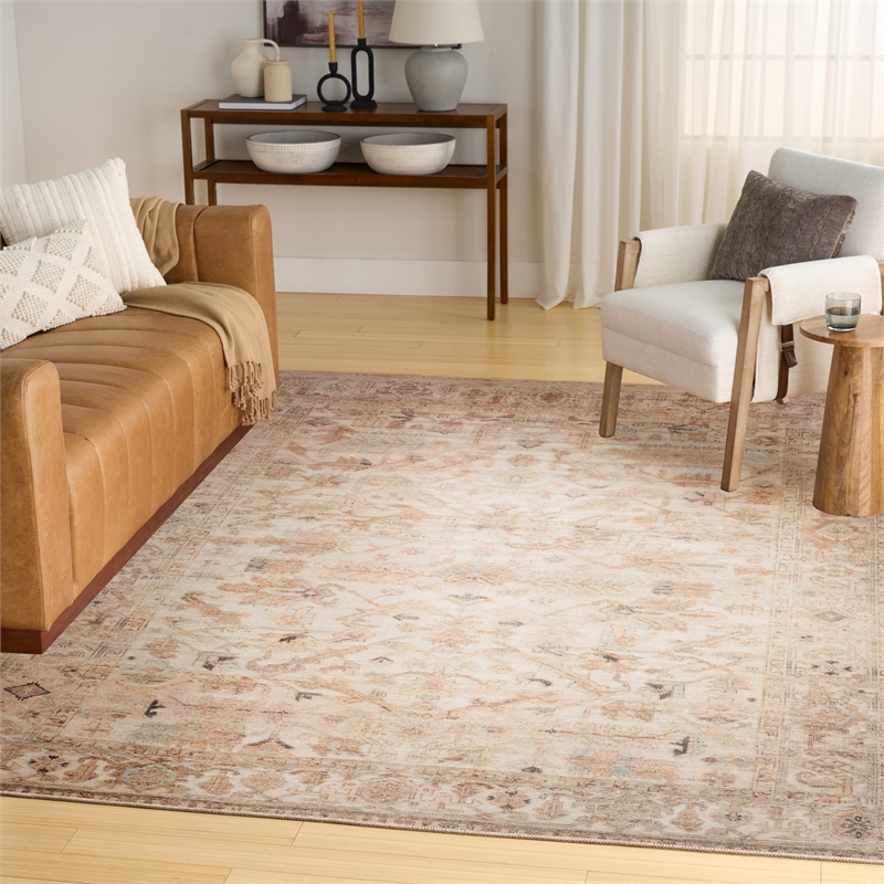 Nourison Home Vintage Washables 9' x 12' Polyester Beige Area Rug