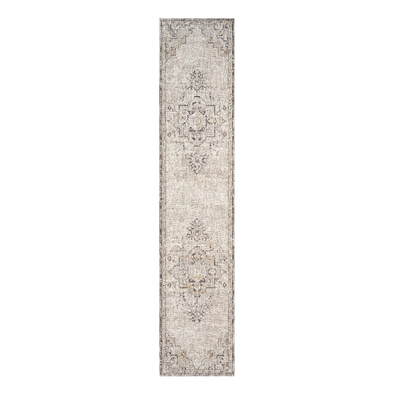 Nourison Home Heirloom Blend 10' Runner Polyester Ivory Charcoal Area Rug