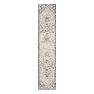 Nourison Home Heirloom Blend 10' Runner Polyester Ivory Charcoal Area Rug