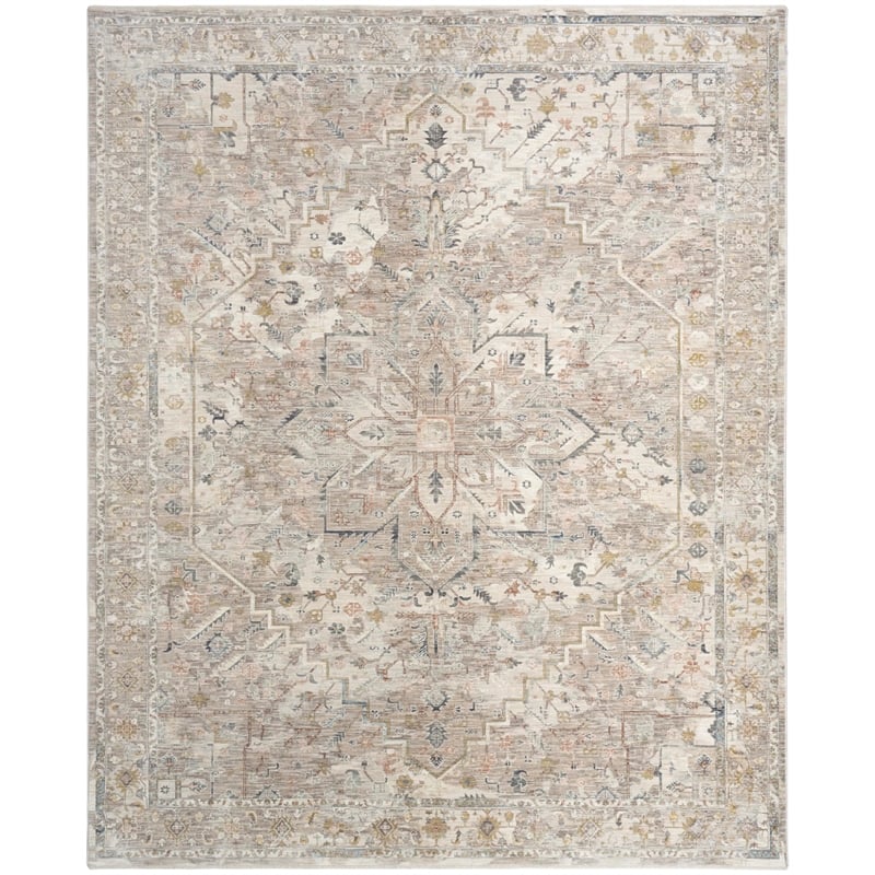 Nourison Home Heirloom Blend 5' x 8' Polyester Ivory Multicolor Area Rug