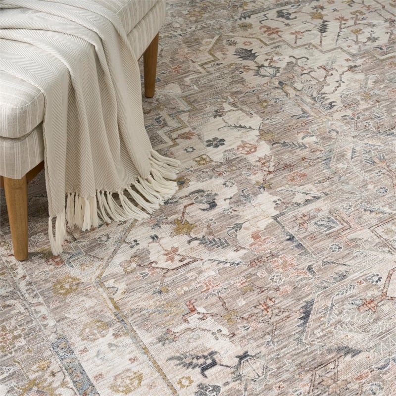 Nourison Home Heirloom Blend 5' x 8' Polyester Ivory Multicolor Area Rug