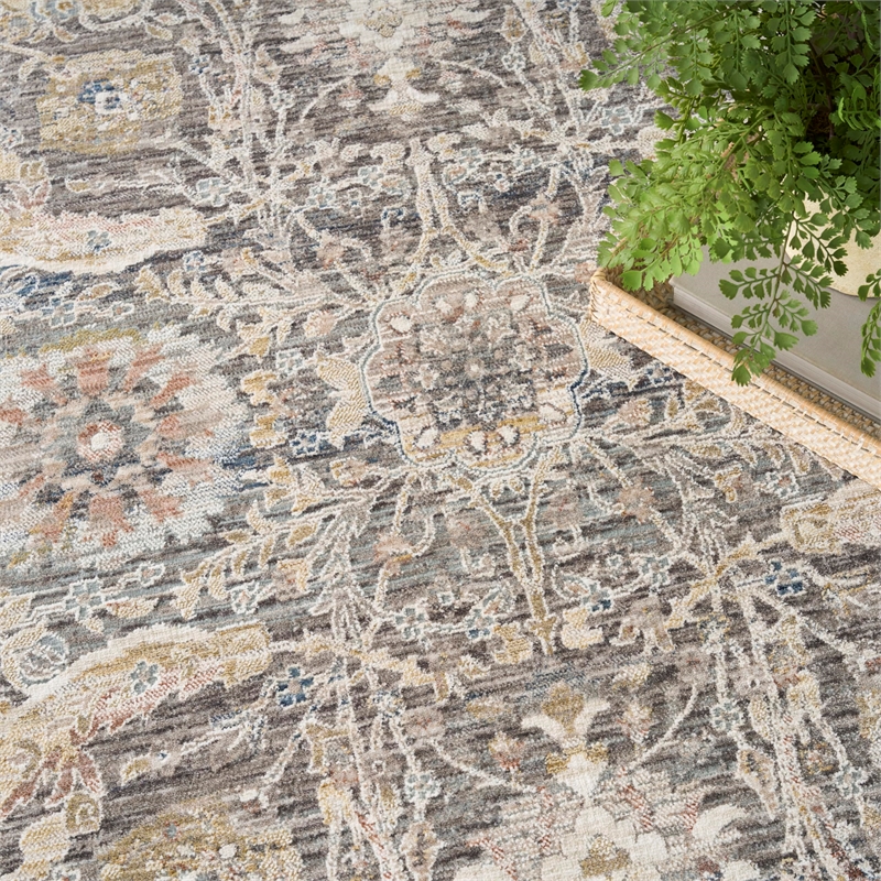 Nourison Home Heirloom Blend 5' x 8' Polyester Charcoal Multicolor Area Rug