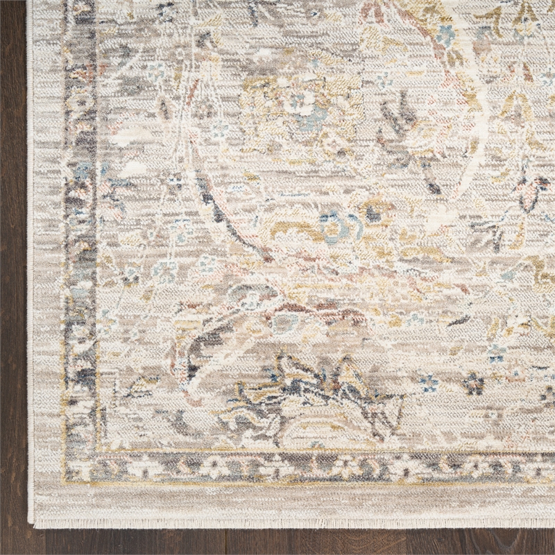 Nourison Home Heirloom Blend 10' Runner Polyester Light Grey Area Rug