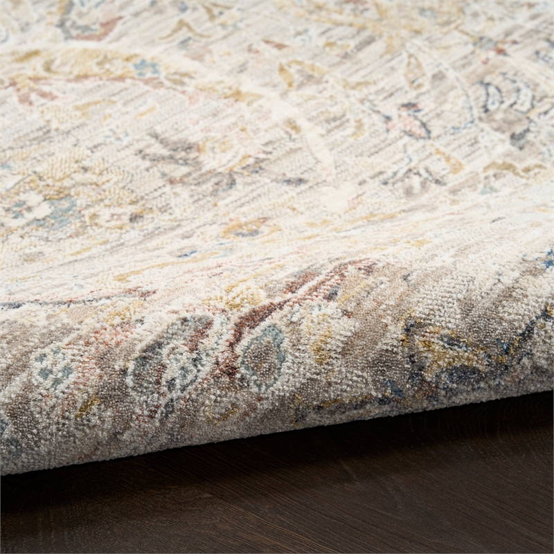 Nourison Home Heirloom Blend 10' Runner Polyester Light Grey Area Rug