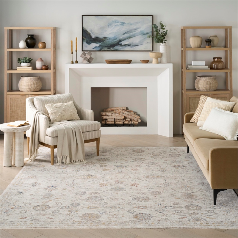 Nourison Home Heirloom Blend 5' x 8' Polyester Ivory Multicolor Area Rug