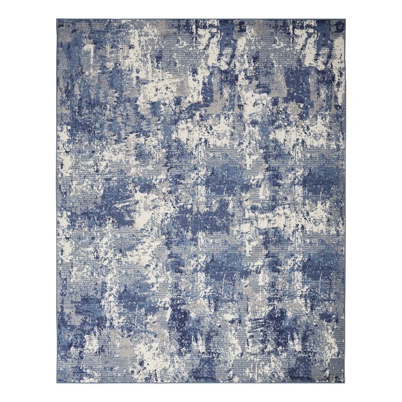 Nourison Home Grafix 6' x 9' Fabric Navy Blue Area Rug