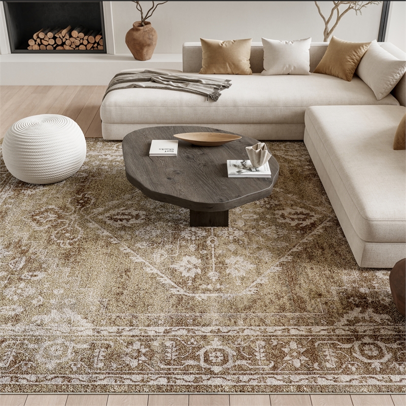 Nourison Home Astra Machine Washable 8' x 10' Polyester Rust Multicolor Area Rug