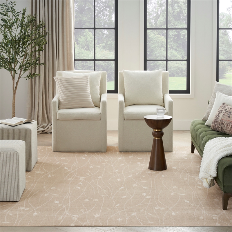 Nourison Home Grafix 9' x 12' Fabric Beige Area Rug