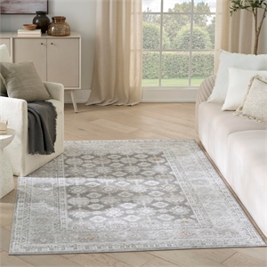 Nourison Home Dekor 4' x 6' Polyester Grey Area Rug