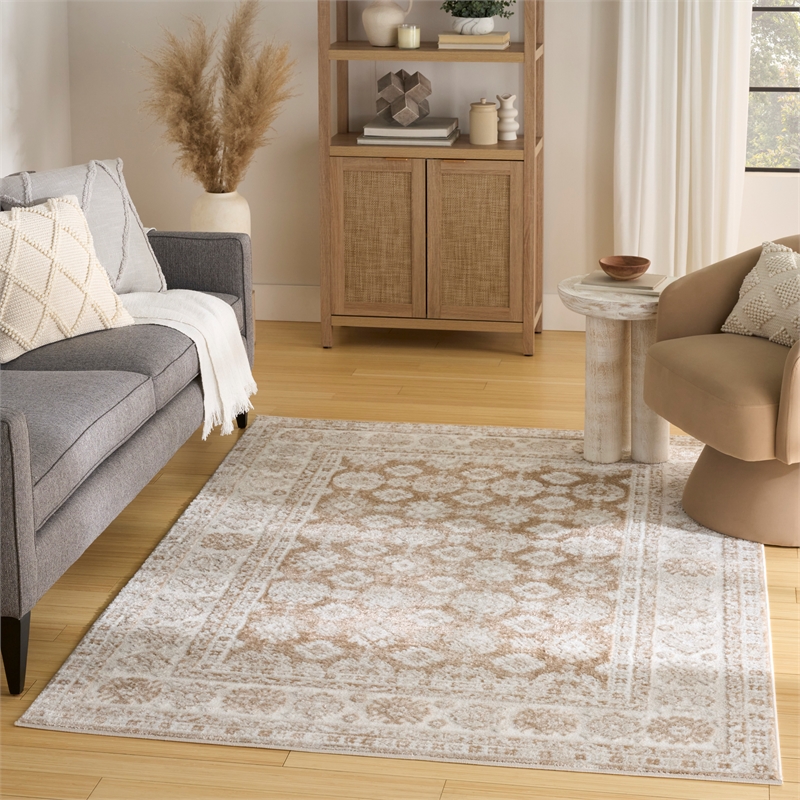Nourison Home Dekor 4' x 6' Polyester Cream Beige Area Rug