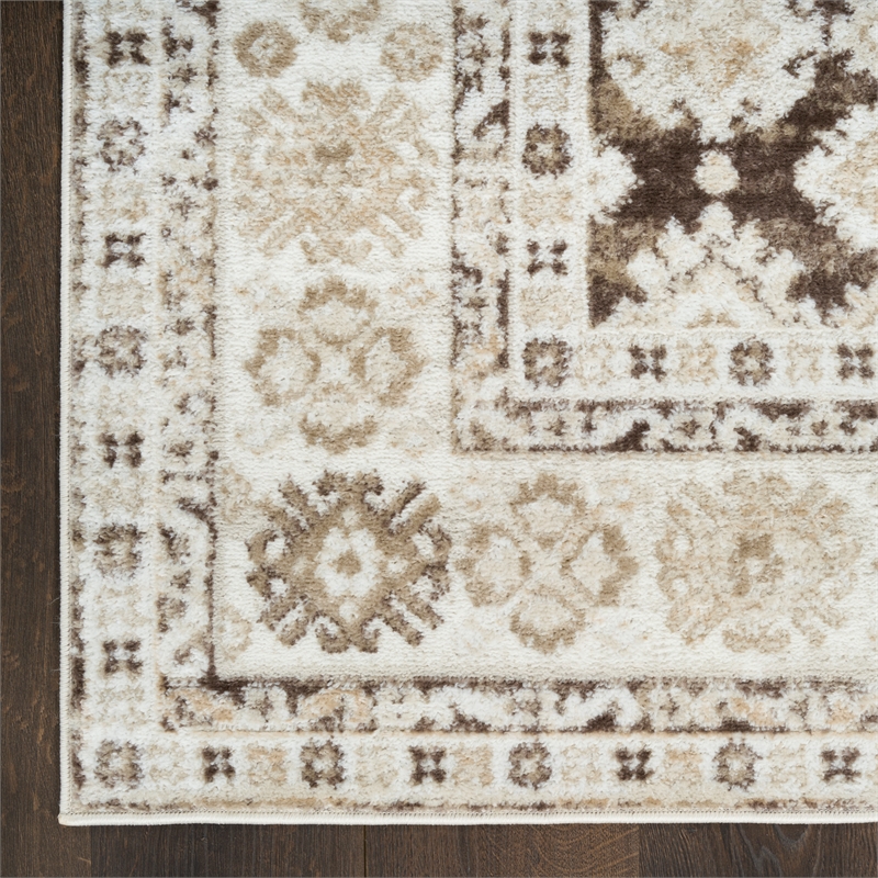 Nourison Home Dekor 2' x 4' Polyester Ivory Brown Area Rug