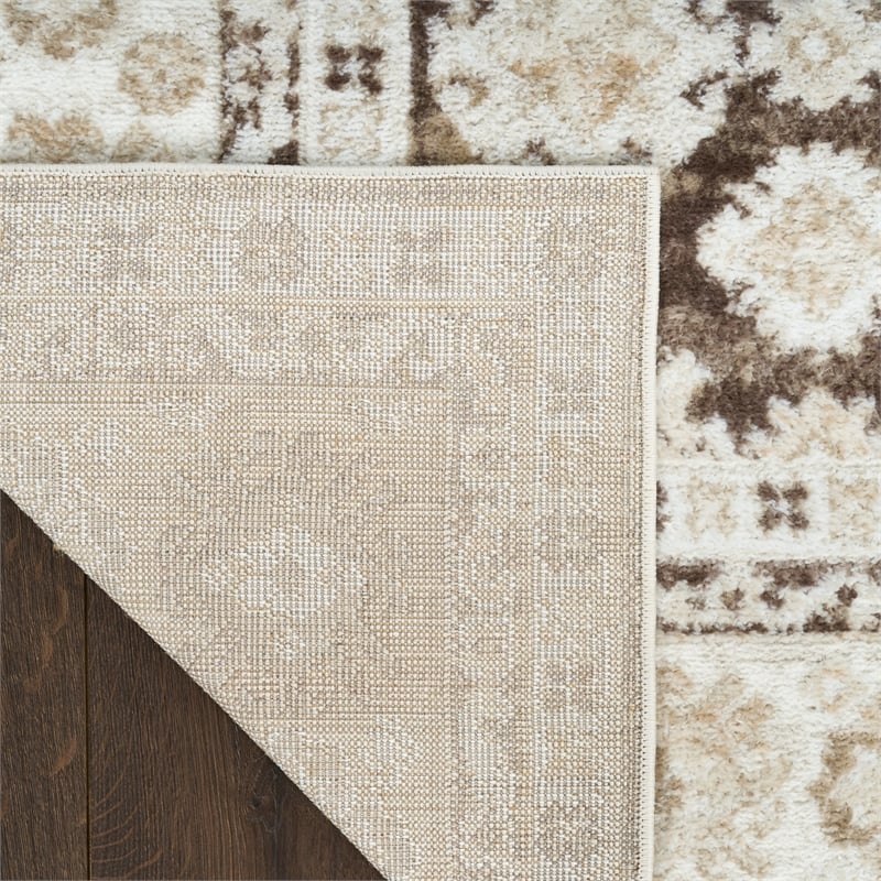 Nourison Home Dekor 2' x 4' Polyester Ivory Brown Area Rug
