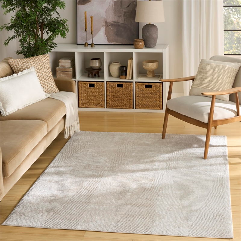 Nourison Home Dekor 4' x 6' Polyester Ivory Beige Area Rug