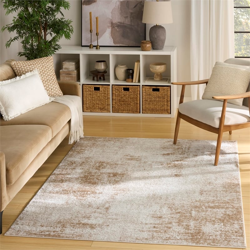 Nourison Home Dekor 4' x 6' Polyester Ivory Beige Area Rug