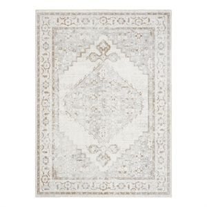 Nourison Home Astra Machine Washable 5' x 7' Polyester Grey Area Rug