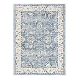 Nourison Home Astra Machine Washable 4' x 6' Polyester Blue Area Rug