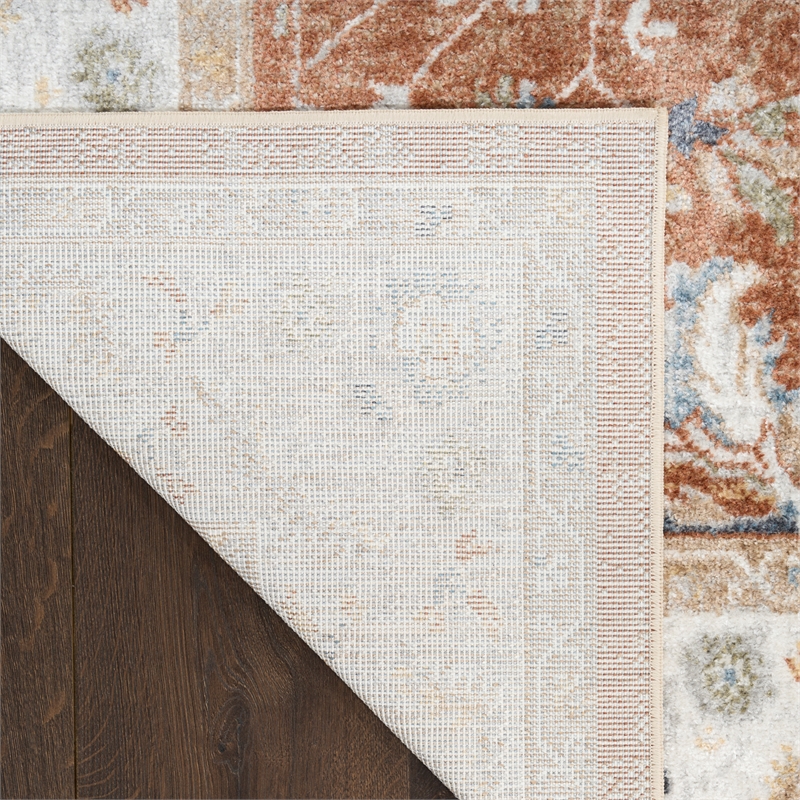 Nourison Home Astra Machine Washable 5' x 7' Polyester Rust Ivory Area Rug