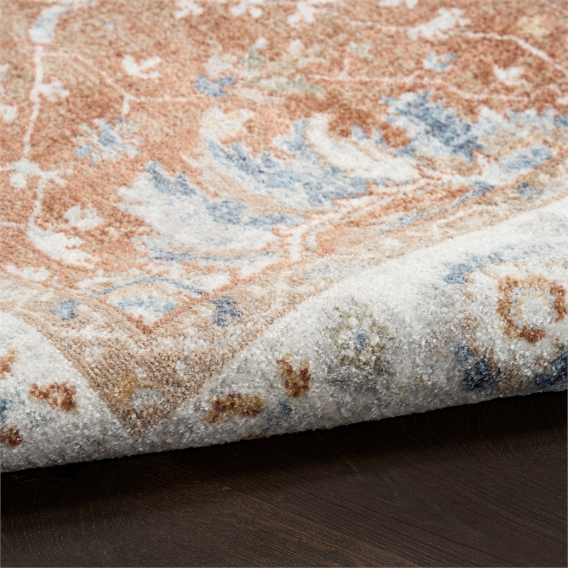 Nourison Home Astra Machine Washable 5' x 7' Polyester Rust Ivory Area Rug