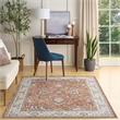 Nourison Home Astra Machine Washable 5' x 7' Polyester Rust Ivory Area Rug