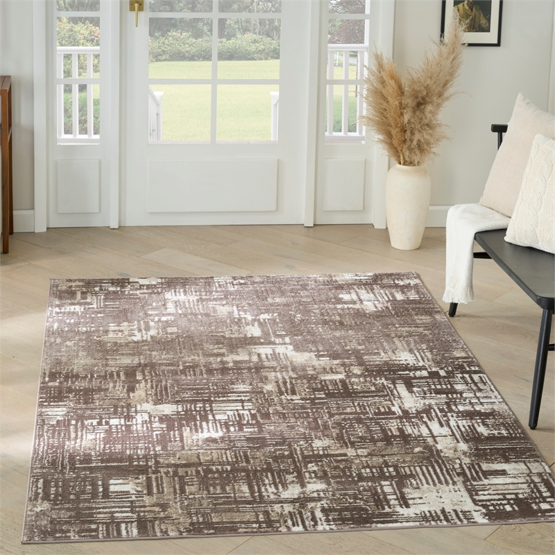 Nourison Home Dekor 4' x 6' Polyester Brown Area Rug