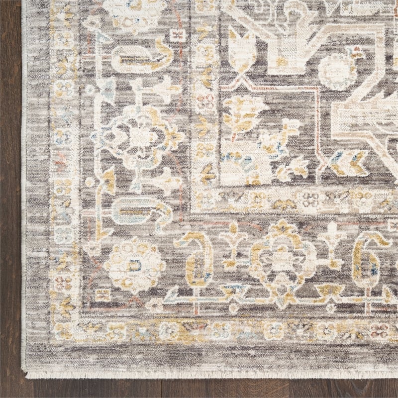 Nourison Home Heirloom Blend 9' x 12' Polyester Ivory Charcoal Area Rug