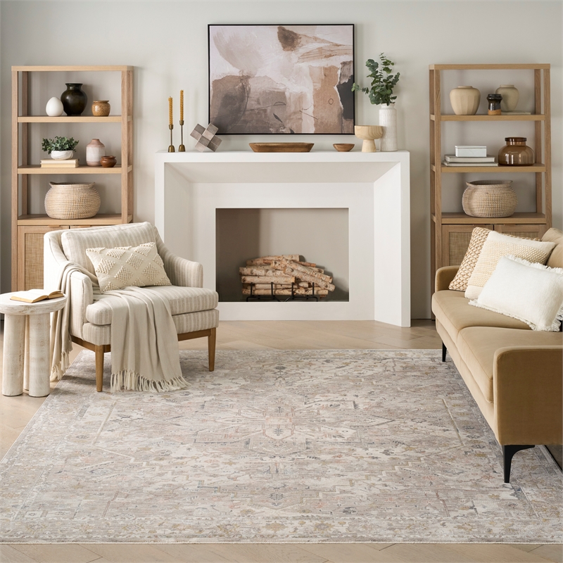 Nourison Home Heirloom Blend 9' x 12' Polyester Ivory Multicolor Area Rug