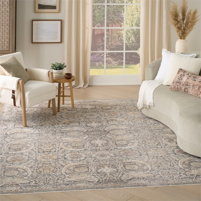 Nourison Home Heirloom Blend 8' x 10' Polyester Charcoal Multicolor Area Rug